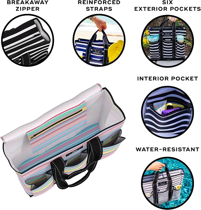 SCOUT Rocket Pocket Tote - Multi-use, zips shut | 7-Pockets, Folds flat for easy storage, Two Straps. The perfect versatile travel tote for busy nurses, teachers, and moms. - Image 4