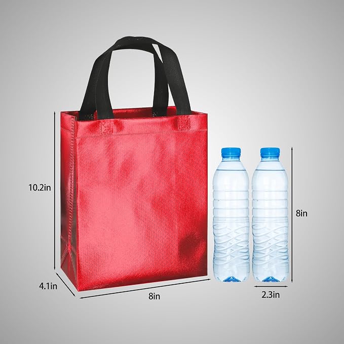 BLEWINDZ 100 Medium Reusable Gift Bags with Handles - Ideal Party Favors & Shopping Bags (10 Colors) - Image 5