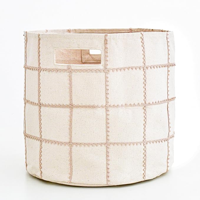 Storage Bins for Kids Nursery Bin Organizer (13"x12") Laundry Basket for Closet, Decorative Floor Storage Basket Canvas Fabric Storage Basket (Mesh - Pecan) - Image 2