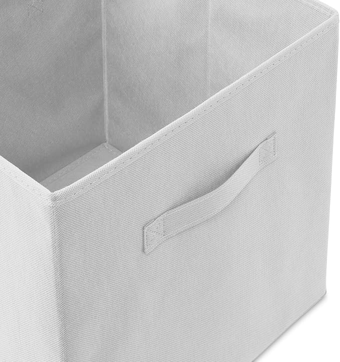 Casafield Set of 12 Collapsible Fabric Cube Storage Bins, White - 13" Foldable Cloth Baskets for Shelves, Cubby Organizers & More - Image 3