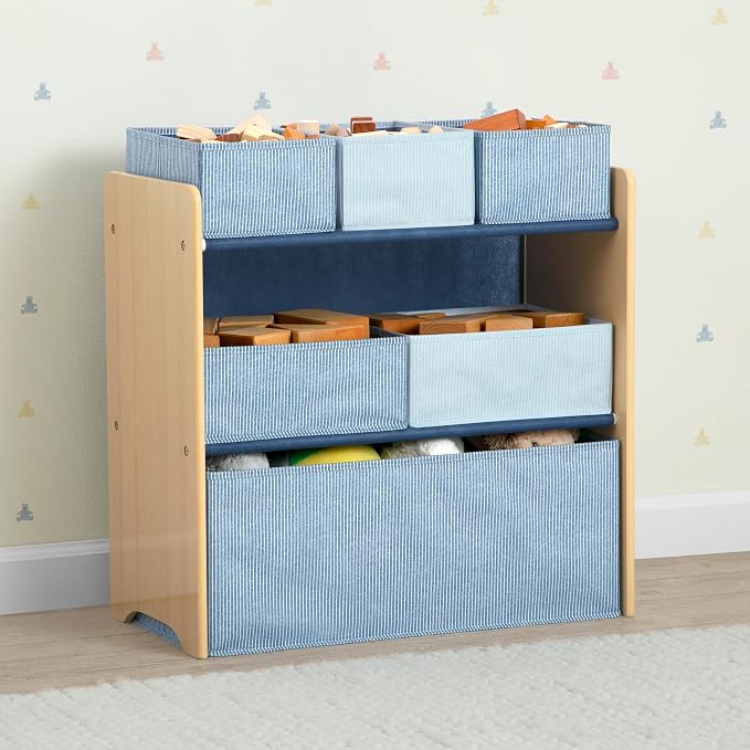 Delta Children - GapKids 6 Bin Toy Organizer - Greenguard Gold Certified, Indigo Blue - Image 2