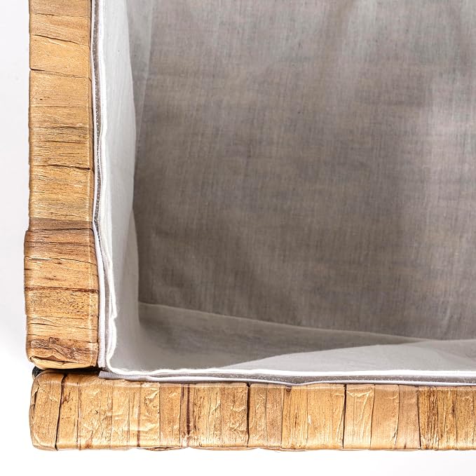 happimess HPM9005A Anada Wicker Weave 30" Storage Trunk, Wooden Frame/Water Hyacinth, Farmhouse, Transitional, Coastal, Rustic for Office, Dorm Room, Living-Room, Bedroom, Dining-Room, Natural | Solid Mahogany Construction, Collapsible Folds Flat, Remo... - Image 7