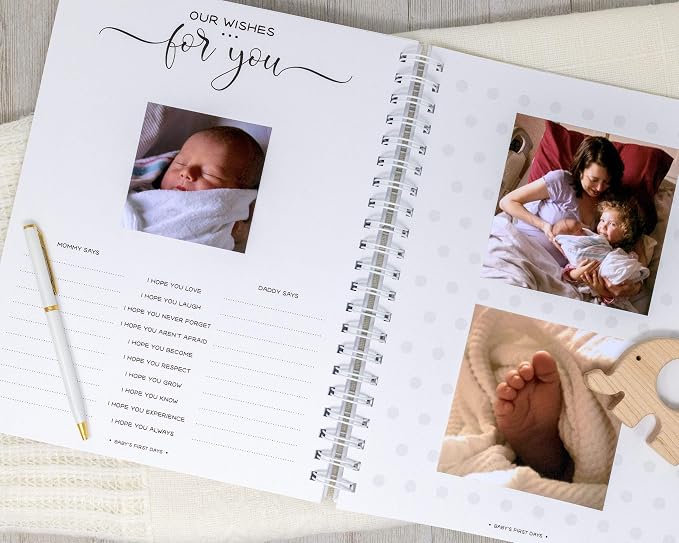 Personalized Pregnancy Journal - Hardcover Pregnancy Memory Book Customized with Baby’s Name, Nickname or Phrase - Prompted Journal for New Moms (Ivory Hearts) - Image 9