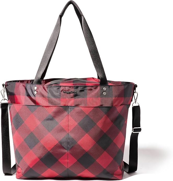 Baggallini Carryall Tote - Lightweight Nylon Zipper Top Weekender Travel Beach Bag w/Luggage Sleeve by baggallini