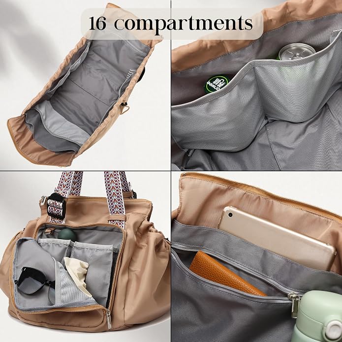 Everyday Bag Tote for Women, Spacious Diaper Bag with 16 Pockets, Durable Travel Bag, Sleek Work Shoulder Bag - Image 5