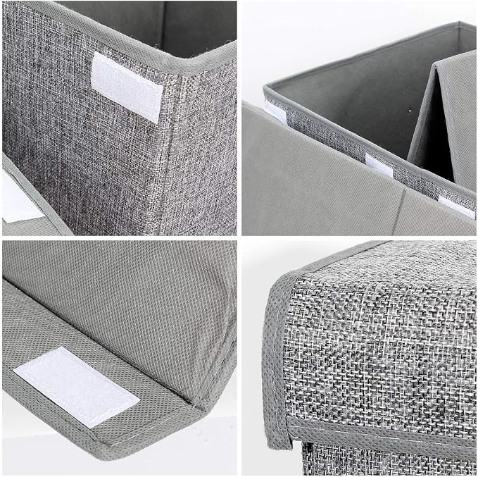 Large Toy Box Storage with Lid, Collapsible Sturdy Toy Chest Storage Bin | Toy Storage with Rivets Handles for Kids, Boys, Girls, Nursery, Playroom, Living Room, Bedroom, 25"x 13" x 16" (Linen Gray) - Image 6