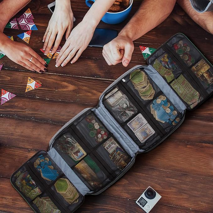 Board Game Carrying Case with 18 Pockets for Board Games, Pieces, Tokens, Cards and More, Expandable Board Game Storage Solution for Travel, Party, Gathering - Image 5