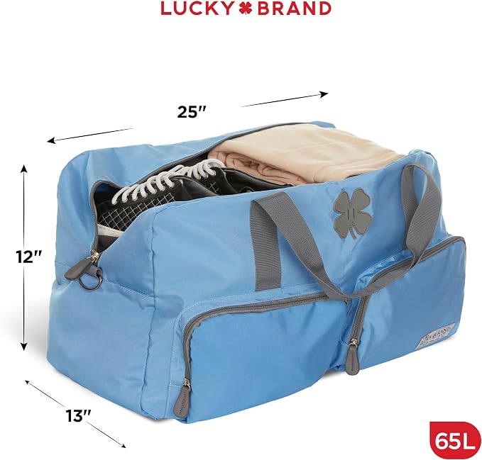 Lucky Brand Large Duffle Bag for Travel, Foldable Weekender Duffel bag | Travel Overnight Duffel bag, Adjustable Shoulder Strap, Front Zip Pockets, Spacious Capacity, Unisex Lightweight Travel Bag - Image 2
