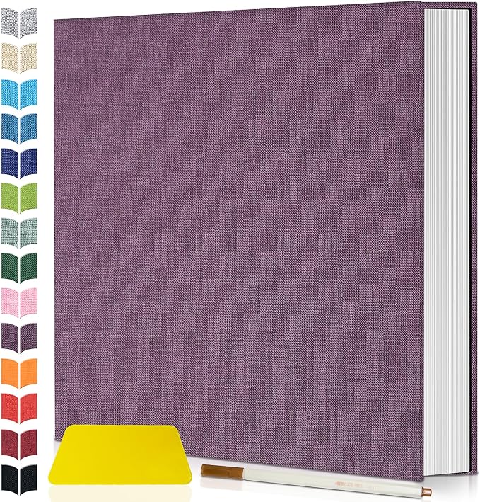 Artfeel Photo Album Self Adhesive Scrapbook,Large Photo Book for 4x6,5x7,8x10 Pictures,DIY Album for Baby Wedding Family Travel Birthday,with Metallic Pen and Scraper by Artfeel
