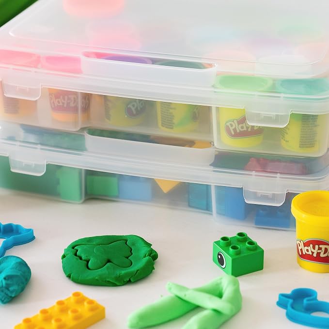 IRIS USA Board Game Storage |Made in USA| Thick Craft Case (6-Pack) - Clear | Fits 8.5" x 11" & A4 Paper, Organizers with Built-In Handle & Snap-Tight Lids, Containers for Puzzles, Art & Scrapbooking - Image 10