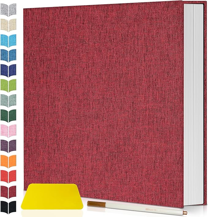 Artfeel Photo Album Self Adhesive Scrapbook,Large Photo Book for 4x6,5x7,8x10 Pictures,DIY Album for Baby Wedding Family Travel Birthday,with Metallic Pen and Scraper by Artfeel