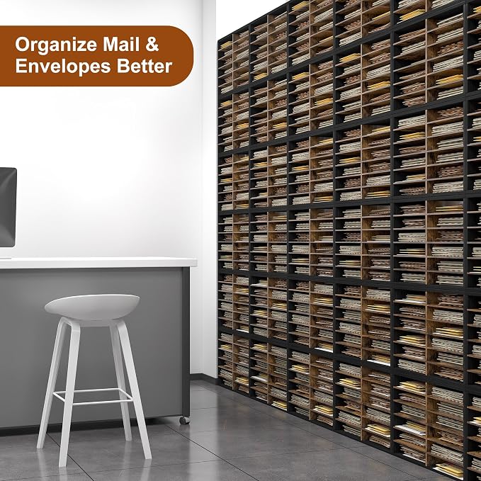 Alpeir Classroom Mailbox 12 Slots with Removable Shelves, Black/Rustic | Hold 6000 Sheets Paper, Heavy Duty, Easily Assemble, Teacher Student Organization, For Classroom, Office, Home Countertop - Image 8