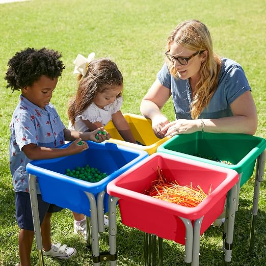 ECR4Kids Stackable Square Bins with Non-Snap Lids, Multipurpose Organization, Green, 2-Pack - Image 9