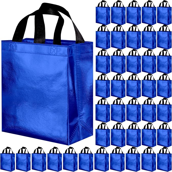 BLEWINDZ 100 Medium Reusable Gift Bags with Handles - Ideal Party Favors & Shopping Bags (10 Colors) by BLEWINDS