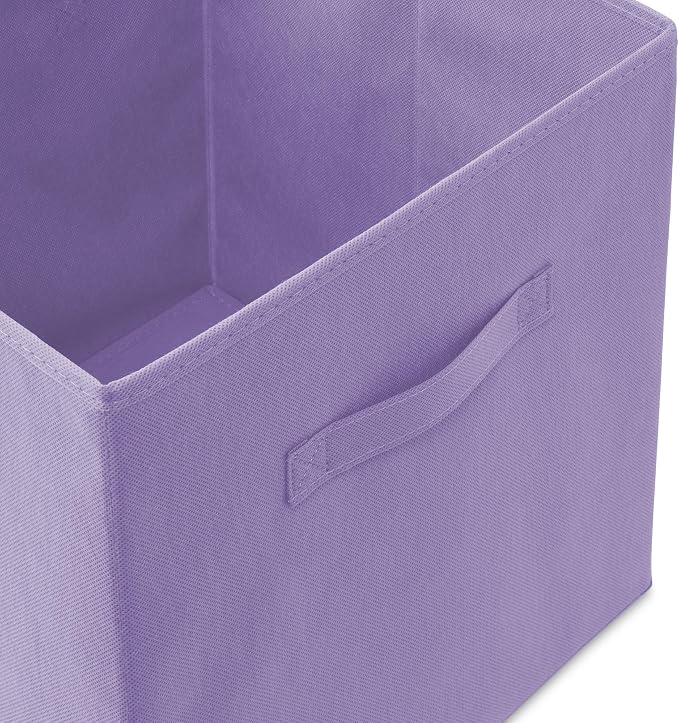 Casafield Set of 12 Collapsible Fabric Cube Storage Bins, Lavender - 13" Foldable Cloth Baskets for Shelves, Cubby Organizers & More - Image 3