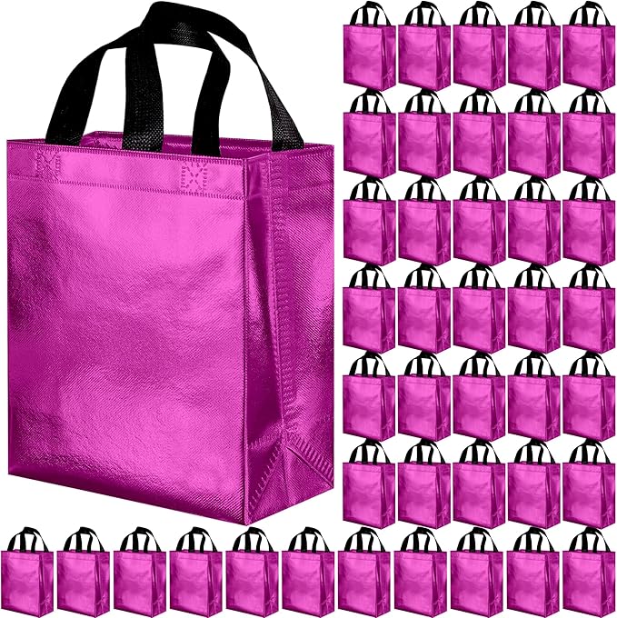 BLEWINDZ 100 Medium Reusable Gift Bags with Handles - Ideal Party Favors & Shopping Bags (10 Colors) by BLEWINDS