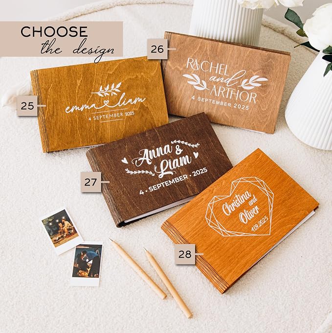 Tree Leaves Guest Book - Rustic Wooden Wedding Guest Book Alternative – Personalized Heart Drop Box with Tree Design for Reception, Baby Shower & Engagement Party Decor - Tree Guest Book for Wedding - Image 6
