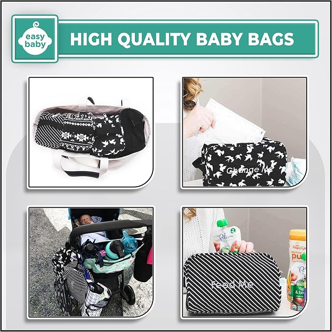 Easy Baby - Diaper, Bottle, and Supplies - Organizer Pouches and Changing Pad - Change, Feed, Dress, and Clean Me (8 Pack Brooklyn) | Organizing Packing Tote Cubes for Baby Items - Image 3
