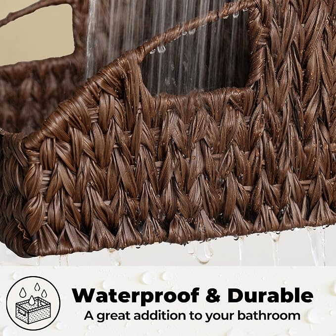 GRANNY SAYS Wicker Baskets for Organizing, Waterproof Basket for Shelves | Wicker Storage Baskets for Pantry, Open Front Basket for Shelves, Kitchen Storage Baskets, Decorative Basket for Home Decor - Image 4