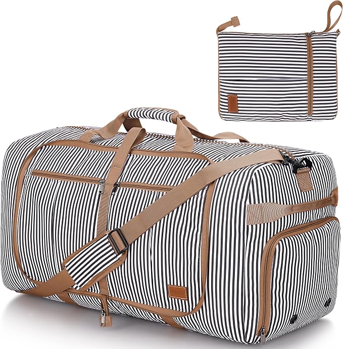 80L EXTRA LARGE Foldable Waterproof Travel Duffle Bag for Men and Women | with Shoe Compartment, 26" Duffel Bagfor Weekender Gym Sport, Tear Resistant by Urtala