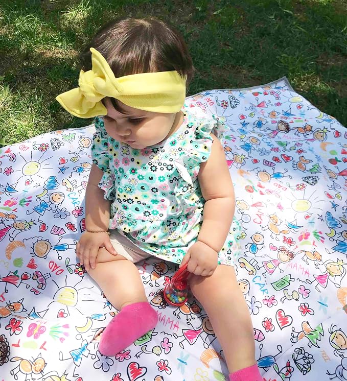 Waterproof High Chair Splat Mat – Machine Washable Floor & Table Protector for Baby Feeding, Art & Crafts, Outdoor Use (Family, 57x71 Inch) - Image 4