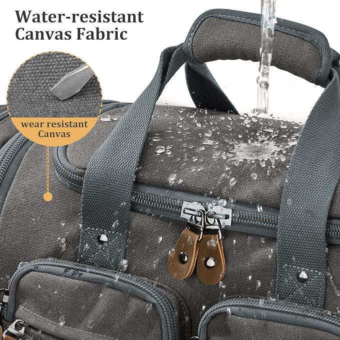 Gonex Duffle Bag for Travel, Expandable 50L Overnight Weekender Gym Bag | Water-Resistant Canvas, Wet-Dry Pocket, Luggage Sleeve, Carry-On Size, Detachable Strap, Grey - Image 2
