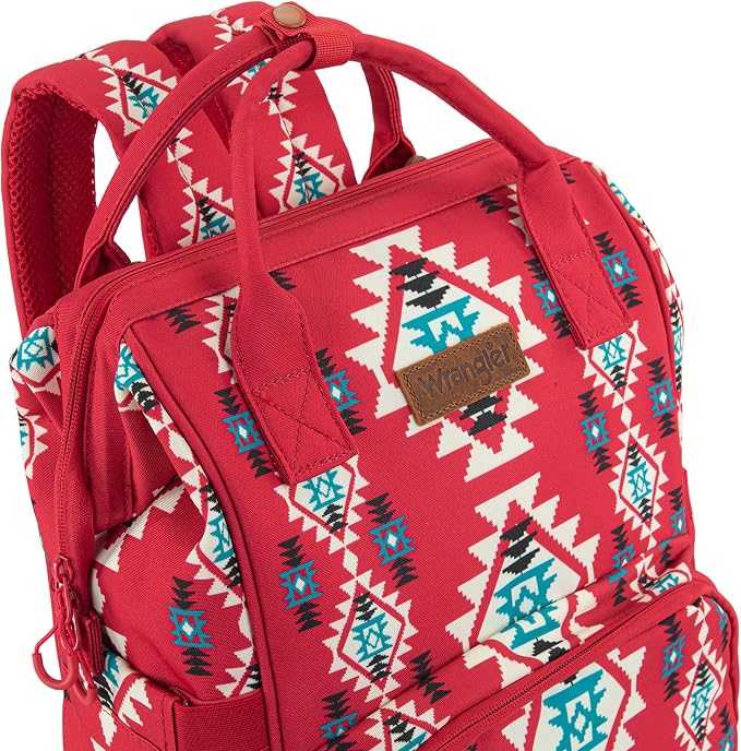 Wrangler Aztec Backpack Organized Daypack Travel Baby Bag with Stroller Strap and Side Bottle Pockets WG2204-9110BDY - Image 2