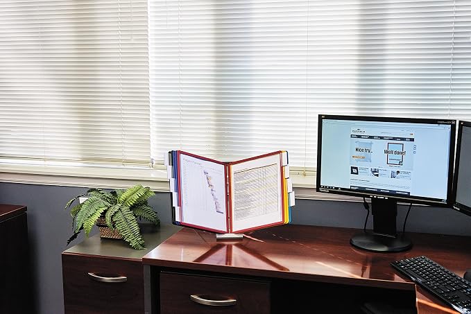 Durable Instaview20 Pocket Expandable Desktop Reference System - Letter Size 10 Double-Sided Panels - Assorted Color Borders (Pack of 10) - Image 14