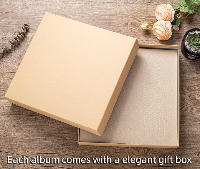 Large Photo Album Self Adhesive 4x6 5x7 3x5 8.5x11 Magnetic Scrapbook DIY Scrap Book Length 13 x Width 12.8 (Inches) 120 Sticky Pages Beige Linen Cover DIY Photo Album - Image 6