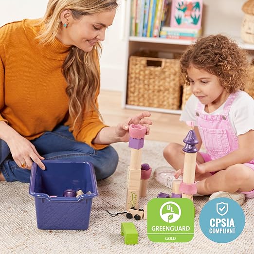 ECR4Kids Scoop Front Storage Bins, Multipurpose Organization, Navy, 10-Piece | Durable plastic, GREENGUARD Gold Certified, 1.2 gallon capacity, lightweight & nestable, built-in handle, classroom/home use - Image 6