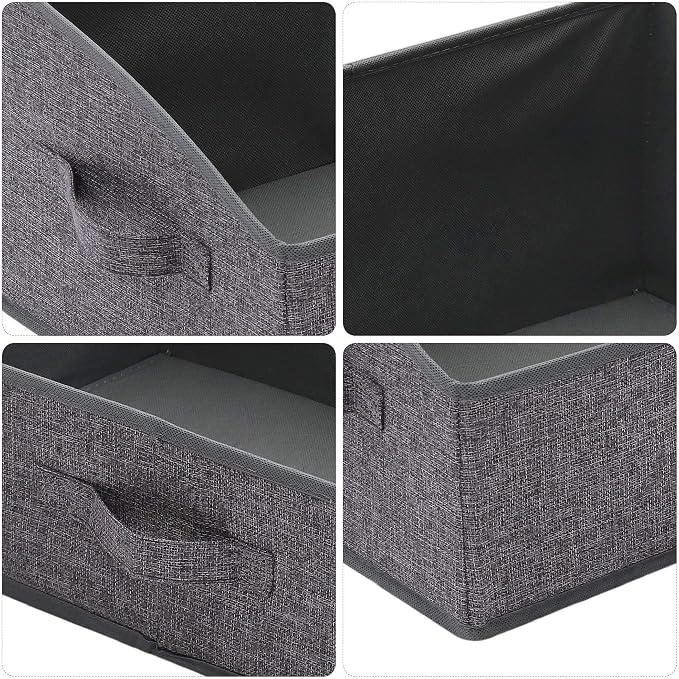 TENABORT 6 Pack Trapezoid Large Foldable Closet Storage Bins with Handle, Fabric Storage Organizer Cube Colth Containers Linen Box Shelf Baskets for Clothes Clothing Shelves Wardrobe - Image 4