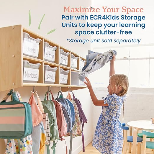 ECR4Kids Scoop Front Storage Bins, Multipurpose Organization, Clear, 10-Piece | Durable plastic, GREENGUARD Gold Certified, 1.2 gallon capacity, lightweight & nestable, built-in handle, classroom/home use - Image 5