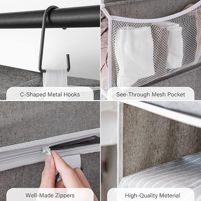 StorageWorks Two 3-Shelf Separable Closet Hanging Shelves with 3-Shelf Hanging Closet Shelves - Image 4