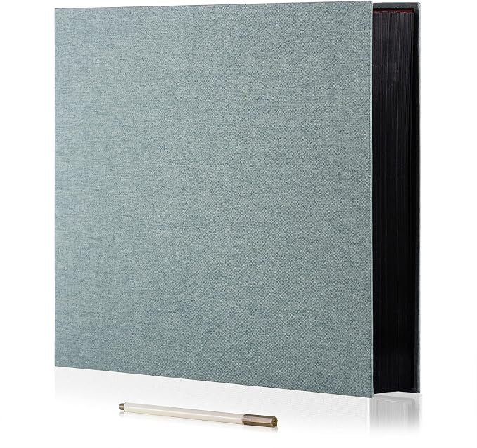 Large Photo Album Self Adhesive for 4x6 8x10 Magnetic Scrapbook Album DIY 60 Black Sticky Pages Linen Cover Photo Album(Green) by HoneyTolly