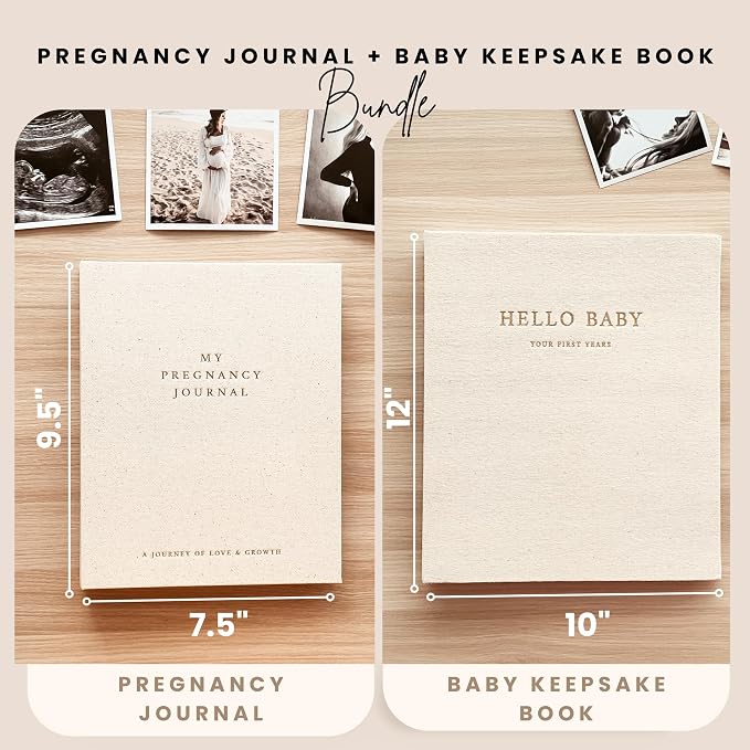 Pregnancy Journal & Baby Memory Book Bundle – Baby Book Keepsake for Expecting Moms, Newborn Milestones & First Year Moments – Baby Gift for Baby Showers & New Parents (Unisex) - Image 3