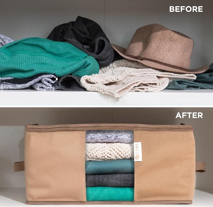 Cedar Clothes Storage Bag Organizer, Protects From Moths, Set of 2, Beige | Protects from Moths, Moisture, Dirt & Dust, Underbed Storage Bags for Clothes, Cashmere Sweaters, Bedding & More - Image 8