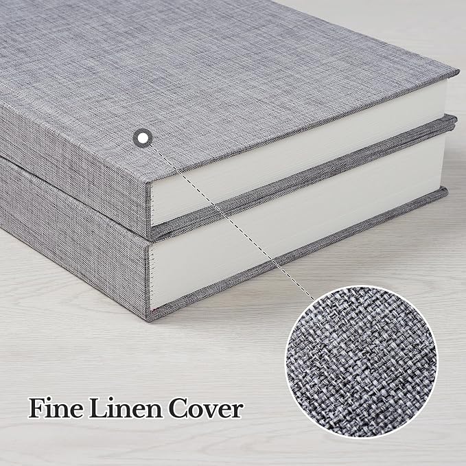 Pssoss 5x7 Photo Album with Writing Space, Linen Cover, 30 Photos, Gray | High-GSM writable pages with easy slip-in pockets for weddings, baby photos, family memories, travel, and anniversaries. - Image 6