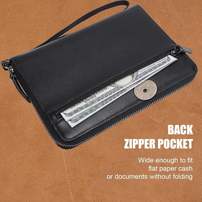 STAR VISTA Lorenzo Full Grain Leather Family Passport Wallet for 4, Large Travel Document Organizer for Exquisite Voyagers, Multi-Currency Compartments, RFID Blocking, AirTag Track, Black - Image 4