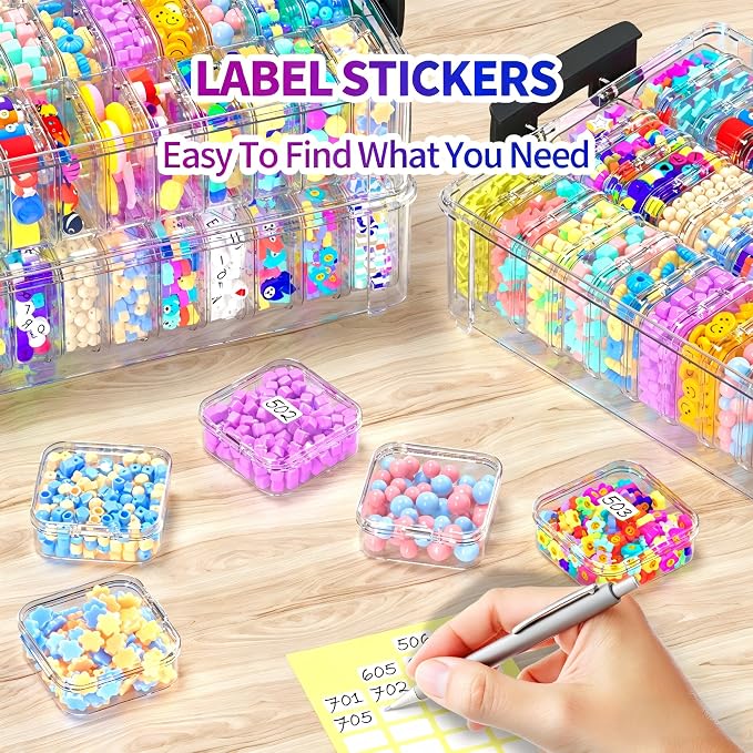 Bead Organizer Box 120 Pcs, 4-Tier Large Capacity Stackable Bead Storage Containers, Portable Plastic Craft Organizers for Jewelry Making, Bracelets, DIY, Nail Art Charms - Image 4