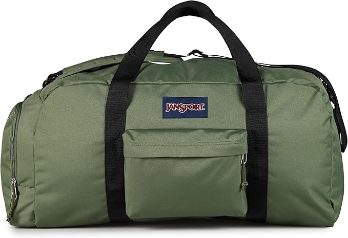 JanSport Weekender Large Duffel - Travel or Gym Bag, Durable Weekender with Front Utility Pocket & Side Grab Handles - Cargo Green by JanSport