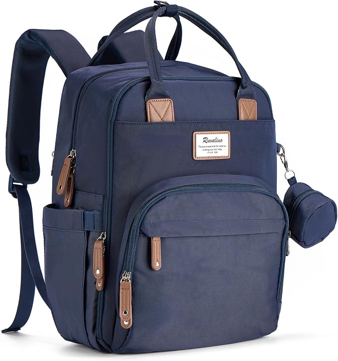 RUVALINO Baby Diaper Bag Backpack with Changing Pad, Baby Shower Gifts | Baby Essentials, Waterproof Travel Baby Bags for Mom Dad Girl Boy, Insulated Bottle Holders, Pacifier Case, Large Capacity by RUVALINO