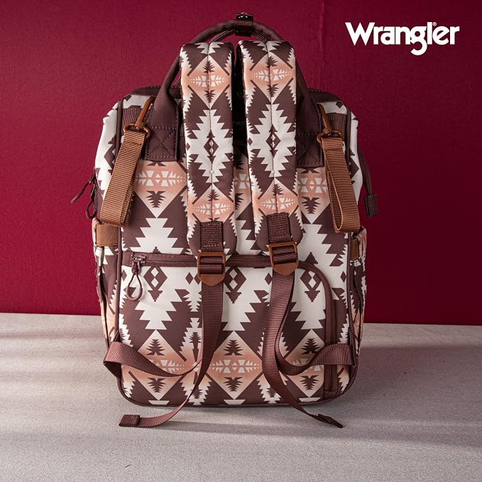 Montana West Wrangler Diaper Bag Backpack Aztec Callie Bag Travel Backpack Purses Western Multi-Function Baby Bags for Mom - Image 6