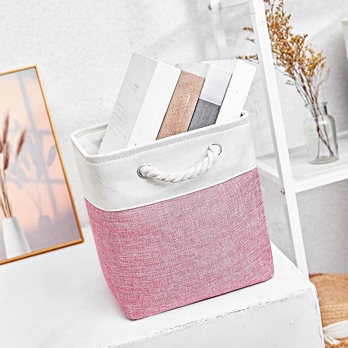 Cube Storage Bins 13 x 13, 6 Fabric Foldable Organizer | Storage Cubes Heavy Duty, Used for Clothes Toys Books, Collapsible, Comfortable Cotton Handle - Image 2