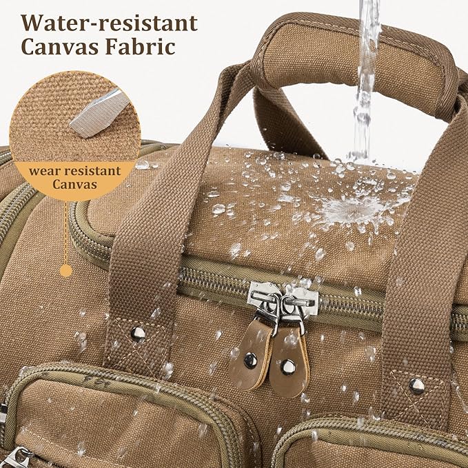 Gonex Duffle Bag for Travel, Expandable 50L Overnight Weekender Gym Bag | Water-Resistant Canvas, Wet-Dry Pocket, Luggage Sleeve, Carry-On Size, Detachable Strap, Coffee - Image 2