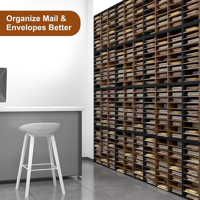 Alpeir Classroom Mailbox 27 Slots with Removable Shelves, Black/Rustic | Hold 13500 Sheets Paper, Heavy Duty, Easily Assemble, Teacher Student Organization, For Classroom, Office Home Countertop - Image 8