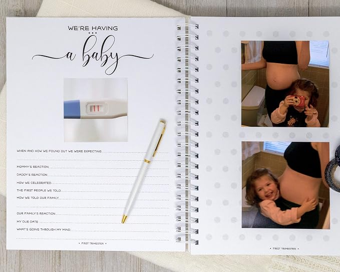 Personalized Pregnancy Journal - Hardcover Pregnancy Memory Book Customized with Baby’s Name, Nickname or Phrase - Prompted Journal for New Moms (Rainbows) - Image 4