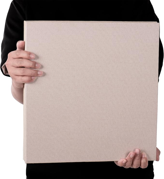 Super Large Photo Album Self Adhesive Scrapbook for 4×6 5×7 8×10 10×12 or Bigger Pictures DIY Magnetic Beige DIY Linen Cover Album 80 Sheets/160 Pages - Image 5
