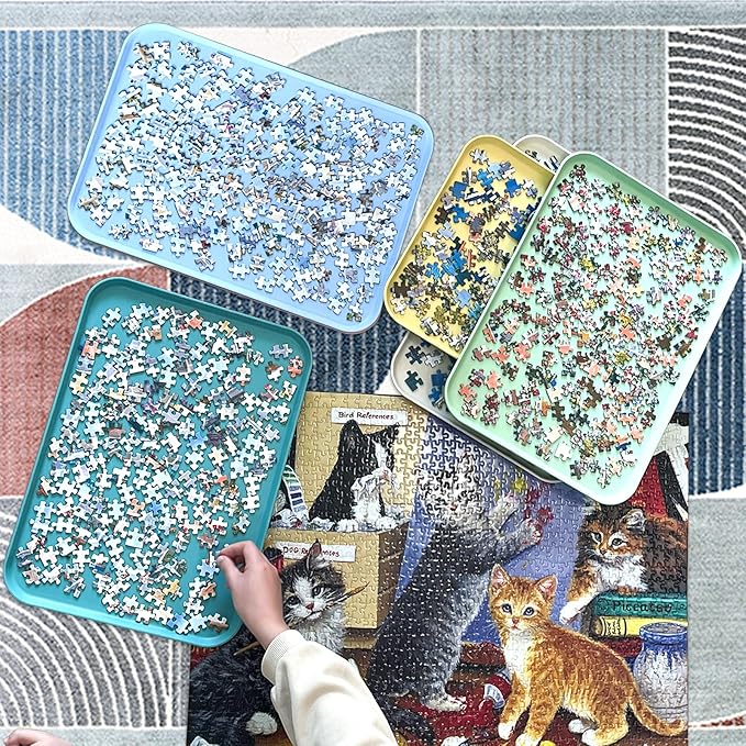 Nariolar 16.9" x 12" Extra-Large Puzzle Sorting Trays Stackable | 6 Pack Puzzle Sorter for Sorting 2000/3000/5000 Puzzle Pieces - Image 6
