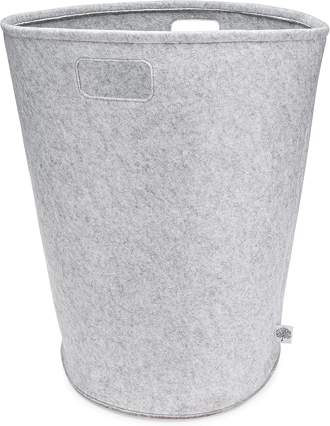 Parker Baby Co. Felt Nursery Storage Gift Set for Baby Shower - Gray | Nursery storage gift set includes: Diaper Caddy for diapers, wipes & more, large Laundry Hamper, 11" Storage Cube Bin - Image 3