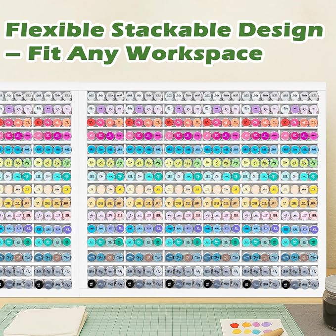 PROLEE Marker Storage Organizer for 360 Markers,Wooden Alcohol Marker Holder with 90 Slots,Markers Pens Pencils Art Supply Storage Rack for Desk Home Classroom Office Decor, White - Image 6